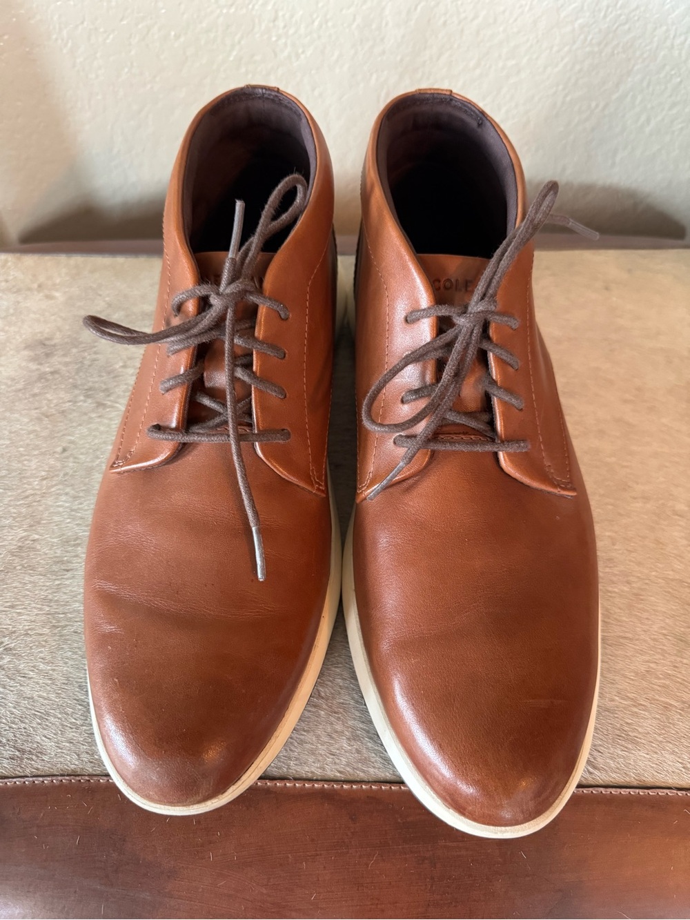 Cole Haan Grand Chukka Boot British Tan Brown Leather Derby Shoes Men’s 10.5